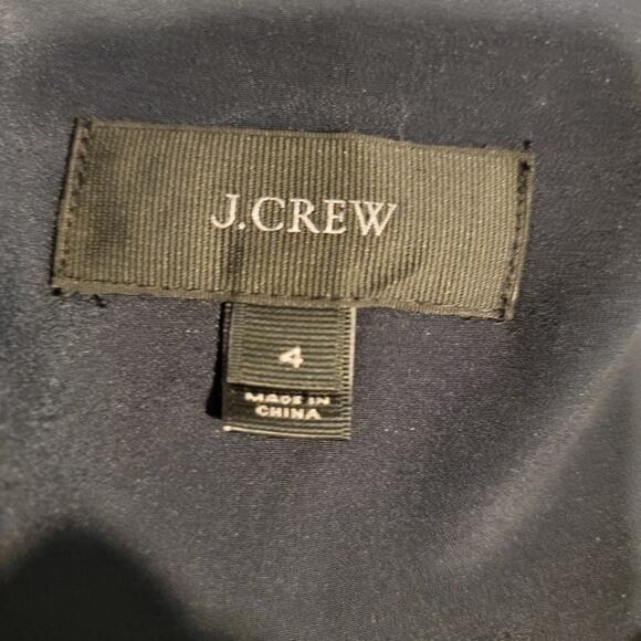 J Crew Blue Linen Dress Sz 4 Women's Floral Sleeveless Lined Career Office - Picture 2 of 11